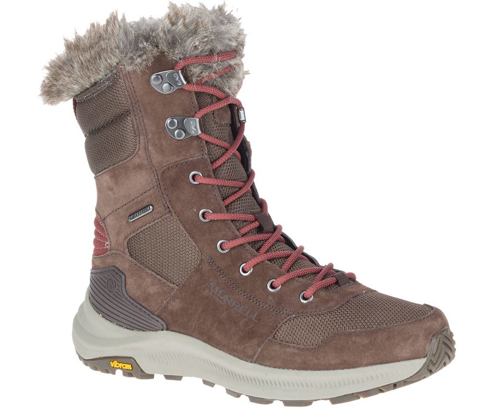 Botas Senhora - Merrell Ontario Tall Polar Waterproof - Marrom - XTG784923